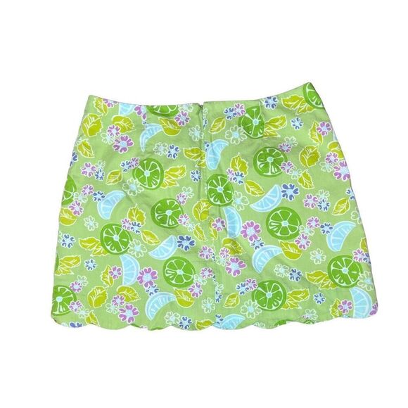 Lilly Pulitzer Vintage Guava Green Twist Mini Skirt sz 8 Feminine Lime‎ Floral - Picture 2 of 11